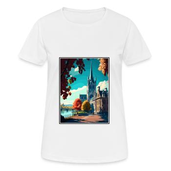 Bonn Allemagne Vintage voyage affiche WPA Souvenir - T-shirt respirant Femme - blanc - Devant - AI Model Female 172 dark (172cm)