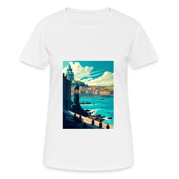La Corogne Espagne Vintage voyage affiche WPA Souvenir - T-shirt respirant Femme - blanc - Devant - AI Model Female 172 dark (172cm)