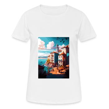 Santander Spanien Vintage Reiseposter WPA Souvenir - Frauen T-Shirt atmungsaktiv - Weiß - Vorne - AI Model Female 172 dark (172cm)