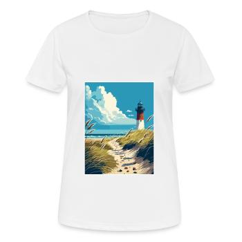 Île de Sylt Allemagne Vintage voyage affiche Souvenir - T-shirt respirant Femme - blanc - Devant - AI Model Female 172 dark (172cm)