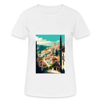 Grenade Espagne Vintage voyage affiche WPA Souvenir - T-shirt respirant Femme - blanc - Devant - AI Model Female 172 dark (172cm)