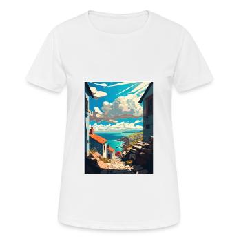 Galicien Spanien Vintage Reiseposter WPA Souvenir - Frauen T-Shirt atmungsaktiv - Weiß - Vorne - AI Model Female 172 dark (172cm)