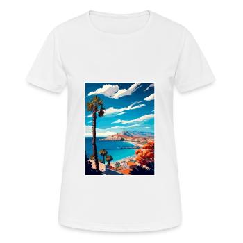 Costa Blanca Spain Vintage Travel Poster Souvenir - Women's Breathable T-Shirt - white - Front - AI Model Female 172 dark (172cm)