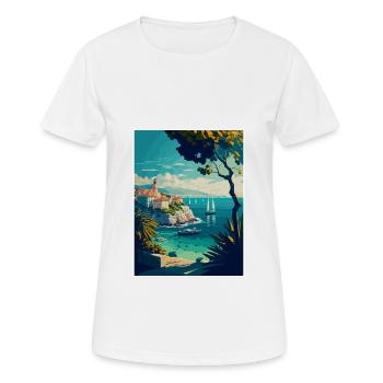 Antibes France Vintage Voyage Affiche WPA Souvenir - T-shirt respirant Femme - blanc - Devant - AI Model Female 172 dark (172cm)