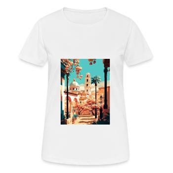 Cordoue Espagne Vintage voyage affiche WPA Souvenir - T-shirt respirant Femme - blanc - Devant - AI Model Female 172 dark (172cm)