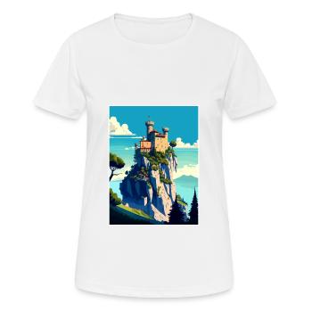 Saint-Marin Italie Vintage voyage affiche Souvenir - T-shirt respirant Femme - blanc - Devant - AI Model Female 172 dark (172cm)