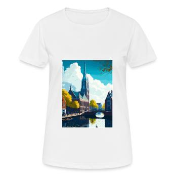 Delft Pays-Bas Vintage voyage affiche Souvenir - T-shirt respirant Femme - blanc - Devant - AI Model Female 172 dark (172cm)