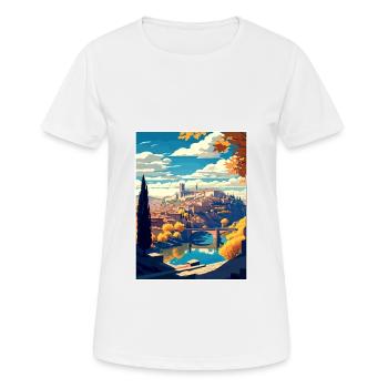 Toledo Spain Vintage Travel Poster WPA Souvenir - Women's Breathable T-Shirt - white - Front - AI Model Female 172 dark (172cm)