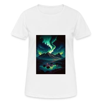 Aurores boréales aurores boréales Islande Souvenir - T-shirt respirant Femme - blanc - Devant - AI Model Female 172 dark (172cm)