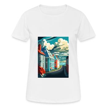 Reykjavik Iceland Vintage Travel Poster Souvenir - Women's Breathable T-Shirt - white - Front - AI Model Female 172 dark (172cm)