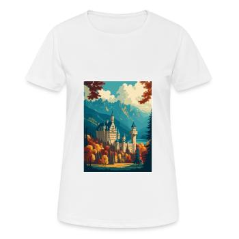 Château de Schwangau Allemagne Vintage voyage affiche WPA - T-shirt respirant Femme - blanc - Devant - AI Model Female 172 dark (172cm)