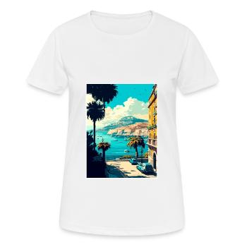 Naples Italie Décoration Vintage Voyage Affiche WPA - T-shirt respirant Femme - blanc - Devant - AI Model Female 172 dark (172cm)