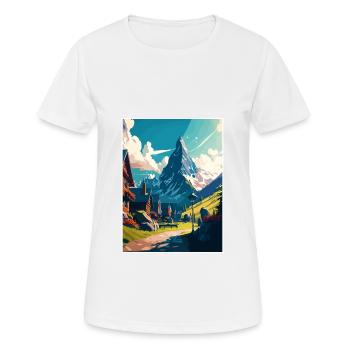 Grindelwald Switzerland Vintage Travel Poster WPA - Women's Breathable T-Shirt - white - Front - AI Model Female 172 dark (172cm)
