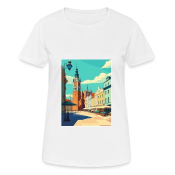 Breslau Europäisches Polen Vintage Reiseposter WPA - Frauen T-Shirt atmungsaktiv - Weiß - Vorne - AI Model Female 172 dark (172cm)