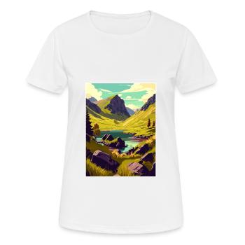 Schottische Highlands Schottland Vintage Reiseposter - Frauen T-Shirt atmungsaktiv - Weiß - Vorne - AI Model Female 172 dark (172cm)
