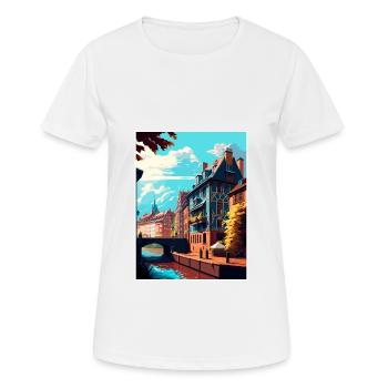 Straßburg Dekoration Frankreich Vintage Reiseposter - Frauen T-Shirt atmungsaktiv - Weiß - Vorne - AI Model Female 172 dark (172cm)