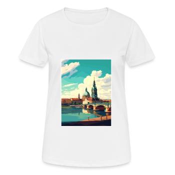 Dresden Deutschland Vintage Reiseposter WPA Souvenir - Frauen T-Shirt atmungsaktiv - Weiß - Vorne - AI Model Female 172 dark (172cm)