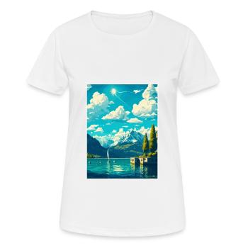 Genf Schweiz Vintage Reiseposter Souvenir - Frauen T-Shirt atmungsaktiv - Weiß - Vorne - AI Model Female 172 dark (172cm)