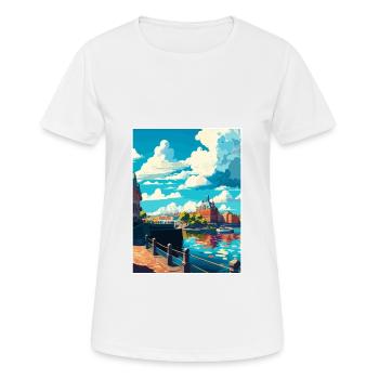 Gothenburg Sweden Vintage Travel Poster Souvenir - Women's Breathable T-Shirt - white - Front - AI Model Female 172 dark (172cm)