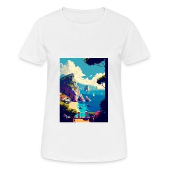 Capri Italien Dekoration Vintage Reiseposter WPA - Frauen T-Shirt atmungsaktiv - Weiß - Vorne - AI Model Female 172 dark (172cm)