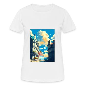 Nantes Decoration Vintage Travel Poster Souvenir - Women's Breathable T-Shirt - white - Front - AI Model Female 172 dark (172cm)