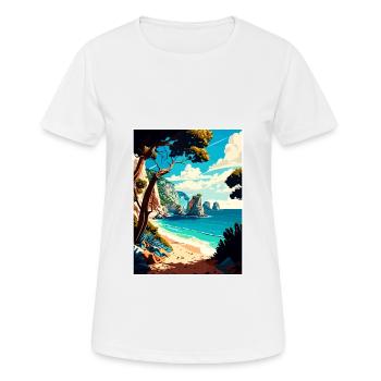 Zakynthos Grèce Décoration Grec Voyage Affiche - T-shirt respirant Femme - blanc - Devant - AI Model Female 172 dark (172cm)