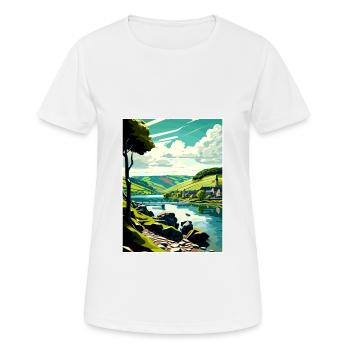 Vallée de la Moselle Allemagne Vintage voyage affiche WPA - T-shirt respirant Femme - blanc - Devant - AI Model Female 172 dark (172cm)