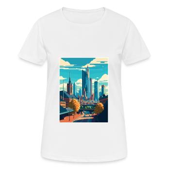 Frankfurt Germany Vintage Travel Poster Souvenir - Women's Breathable T-Shirt - white - Front - AI Model Female 172 dark (172cm)