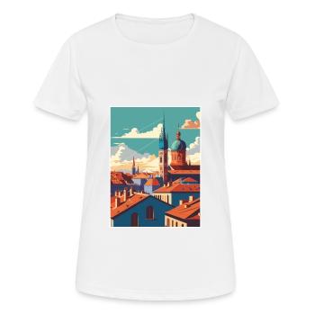 Zagreb Kroatien Skyline Vintage Reiseposter WPA - Frauen T-Shirt atmungsaktiv - Weiß - Vorne - AI Model Female 172 dark (172cm)