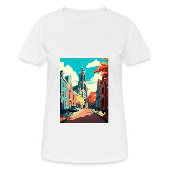 Utrecht Dekoration Niederlande Reiseposter - Frauen T-Shirt atmungsaktiv - Weiß - Vorne - AI Model Female 172 dark (172cm)