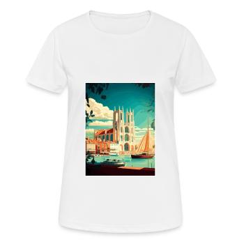 La Rochelle France Vintage Travel Poster Souvenir - Women's Breathable T-Shirt - white - Front - AI Model Female 172 dark (172cm)