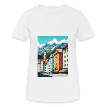 Innsbruck Autriche Vintage voyage affiche Souvenir - T-shirt respirant Femme - blanc - Devant - AI Model Female 172 dark (172cm)