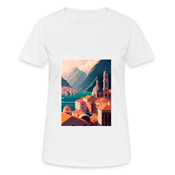 Kotor Monténégro Vintage voyage affiche Souvenir - T-shirt respirant Femme - blanc - Devant - AI Model Female 172 dark (172cm)