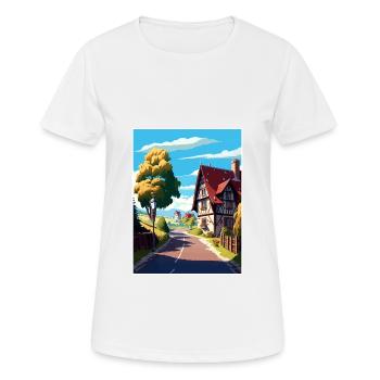Route romantique Allemagne Vintage voyage affiche WPA - T-shirt respirant Femme - blanc - Devant - AI Model Female 172 dark (172cm)