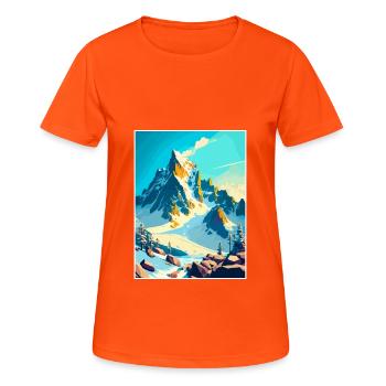 Dachstein Austria Doher Vintage Reiseposter WPA - Frauen T-Shirt atmungsaktiv - Neonorange - Vorne - AI Model Female 172 dark (172cm)