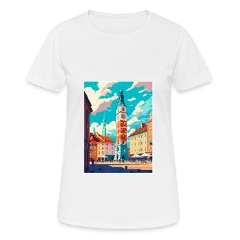 Poznan European Poland Vintage Travel Poster WPA - Women's Breathable T-Shirt - white - Front - AI Model Female 172 dark (172cm)