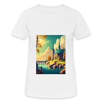 Stockholm Suède suédois Vintage voyage affiche WPA - T-shirt respirant Femme - blanc - Devant - AI Model Female 172 dark (172cm)