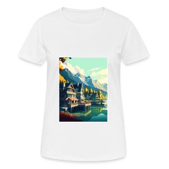 Interlaken Schweiz Vintage Reiseposter WPA - Frauen T-Shirt atmungsaktiv - Weiß - Vorne - AI Model Female 172 dark (172cm)