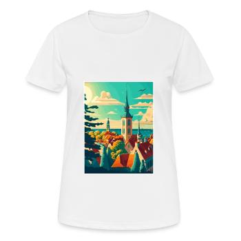 Tallinn Estland Vintage Reiseposter WPA Souvenir - Frauen T-Shirt atmungsaktiv - Weiß - Vorne - AI Model Female 172 dark (172cm)