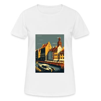Gdansk Pologne Côte Baltique Pologne Affiche de voyage - T-shirt respirant Femme - blanc - Devant - AI Model Female 172 dark (172cm)