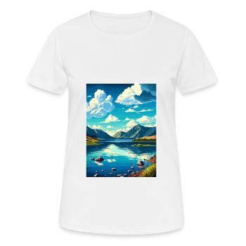 Genfersee Schweiz Vintage Reiseposter WPA - Frauen T-Shirt atmungsaktiv - Weiß - Vorne - AI Model Female 172 dark (172cm)