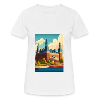 Helsingborg Schweden Vintage Reiseposter Souvenir - Frauen T-Shirt atmungsaktiv - Weiß - Vorne - AI Model Female 172 dark (172cm)
