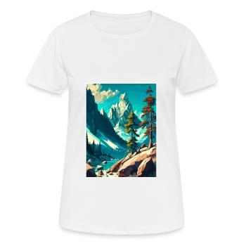 Triglav Slovenia Vintage Travel Poster Souvenir - Women's Breathable T-Shirt - white - Front - AI Model Female 172 dark (172cm)