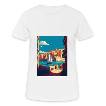 La Valette Malte Vintage voyage affiche WPA Souvenir - T-shirt respirant Femme - blanc - Devant - AI Model Female 172 dark (172cm)