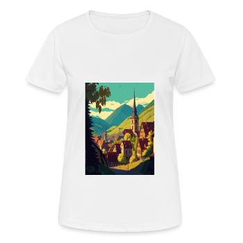 Transsilvanien Rumänien Village Zimmer Reiseposter - Frauen T-Shirt atmungsaktiv - Weiß - Vorne - AI Model Female 172 dark (172cm)