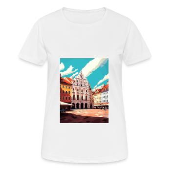 Rzeszow Pologne Affiche de voyage vintage WPA Souvenir - T-shirt respirant Femme - blanc - Devant - AI Model Female 172 dark (172cm)