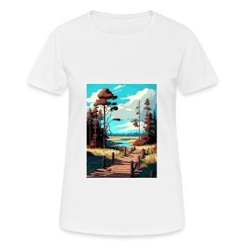 Polésie Pologne Affiche de voyage vintage WPA Souvenir - T-shirt respirant Femme - blanc - Devant - AI Model Female 172 dark (172cm)