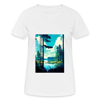 Bialowieża Pologne Affiche de voyage vintage souvenir - T-shirt respirant Femme - blanc - Devant - AI Model Female 172 dark (172cm)