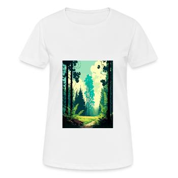 Forêt de Bialowieża Pologne Affiche de voyage vintage WPA - T-shirt respirant Femme - blanc - Devant - AI Model Female 172 dark (172cm)