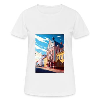 Krosno Pologne Vintage voyage affiche WPA Souvenir - T-shirt respirant Femme - blanc - Devant - AI Model Female 172 dark (172cm)
